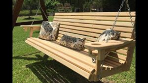 6 ft handmade cypress porch swing with cup holders (66″ seat)