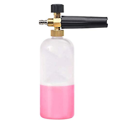 EzoLife Foam Cannon with 1/4 Inch Quick Connector, 1 Liter Bottle, Professional Grade,uick Release (Up to 3200 PSI)