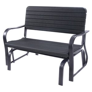 happygrill swing glider patio chair bench, steel porch chair loveseat bench, rocking glider bench
