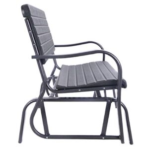 HAPPYGRILL Swing Glider Patio Chair Bench, Steel Porch Chair Loveseat Bench, Rocking Glider Bench