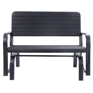 HAPPYGRILL Swing Glider Patio Chair Bench, Steel Porch Chair Loveseat Bench, Rocking Glider Bench