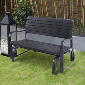 HAPPYGRILL Swing Glider Patio Chair Bench, Steel Porch Chair Loveseat Bench, Rocking Glider Bench