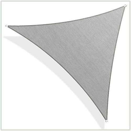 ColourTree 16' x 16' x 16' Grey Triangle CTAPT16 Sun Shade Sail Canopy Mesh Fabric UV Block - Commercial Heavy Duty - 190 GSM - 3 Years Warranty (We Make Custom Size)