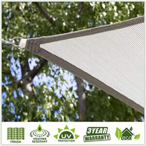 ColourTree 16' x 16' x 16' Grey Triangle CTAPT16 Sun Shade Sail Canopy Mesh Fabric UV Block - Commercial Heavy Duty - 190 GSM - 3 Years Warranty (We Make Custom Size)