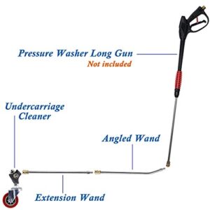 Twinkle Star 16 Inch Pressure Washer Undercarriage Cleaner, Under Car Water Broom with 16" Straight Extension Wand and 16" 45 Degree Curved Wand, 4000 PSI