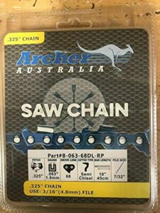 18″ .325-063-68dl ripping chainsaw chain replaces stihl ms250 ms251