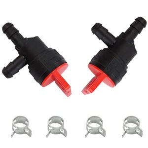 HIPA (Pack of 2) 1/4" 90 Degree Fuel Shut Off Valve for 698181 494539 697944 Tecumseh 35857