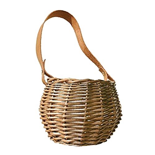 Homeriy Durable and Portable Rattan Basket Outdoor Hanging Basket for Girl Rattan Handwoven Basket with Handle for Candy Fruit Home Garden Decor Photography, 1993544/120006AM47USMNH