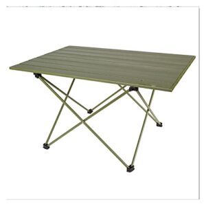 sunesa portable picnic table outdoor portable folding table aluminum alloy barbecue table picnic table self-driving camping aluminum plate table army green foldable camping table