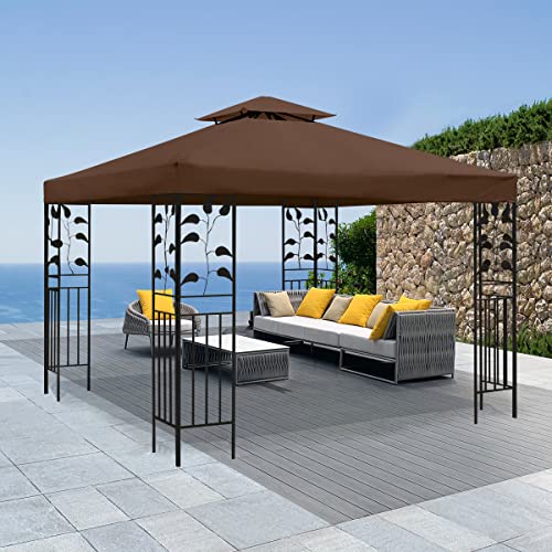 Gazebo Canopy Replacement 118"x118" Outdoor Canopy Shelter for Smaller 10x10ft Top Double Tiered Canopy Cover