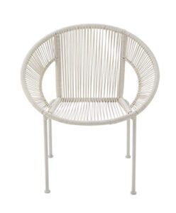 deco 79 plastic rattan outdoor chair, 29″ x 23″ x 30″, white