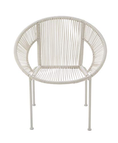 Deco 79 Plastic Rattan Outdoor Chair, 29" x 23" x 30", White