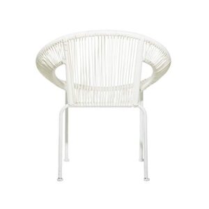 Deco 79 Plastic Rattan Outdoor Chair, 29" x 23" x 30", White