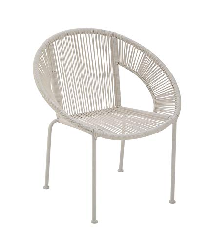 Deco 79 Plastic Rattan Outdoor Chair, 29" x 23" x 30", White