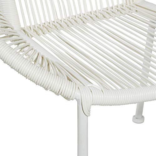 Deco 79 Plastic Rattan Outdoor Chair, 29" x 23" x 30", White