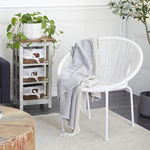 Deco 79 Plastic Rattan Outdoor Chair, 29" x 23" x 30", White