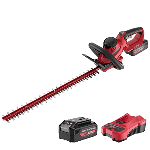 POWERWORKS XB 40V 24-Inch Cordless Hedge Trimmer, 2Ah Battery and Charger