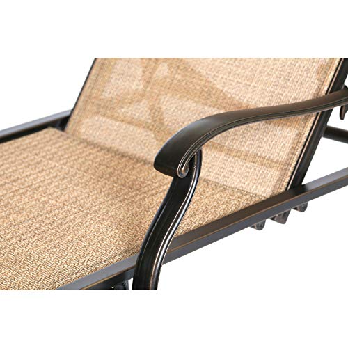 Hanover Monaco Chaise Lounge Chair, 1 Piece, Tan