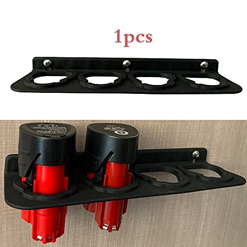 SZWJT-LV Battery Holder for Milwaukee M12, Mount 4 Slot Milwaukee m12 Battery Holder, 12V Battery Holder Milwaukee, Battery Storage for Milwaukee (1pc)