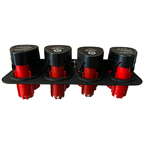 SZWJT-LV Battery Holder for Milwaukee M12, Mount 4 Slot Milwaukee m12 Battery Holder, 12V Battery Holder Milwaukee, Battery Storage for Milwaukee (1pc)