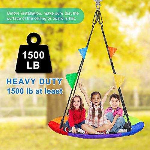 IOH Silent Bearing Swing Hanger Hammock Suspension Kit, SUS Rust Proof, 1500LB Heavy Duty 360 Degree Rotation, Yoga, Sandbag, Gym (3 wooden screws)