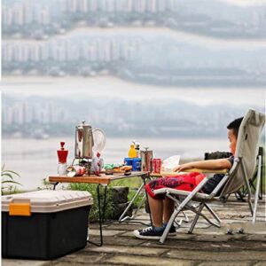 DOUBAO Outdoor Folding Solid Wood Camping Table Stainless Steel Frame Picnic Table Multiple Combinations BBQ Camping Table