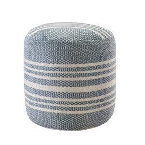 lr home simple stripe indoor outdoor pouf, blue/white/pink/black, 20″ x 20″ x 20″
