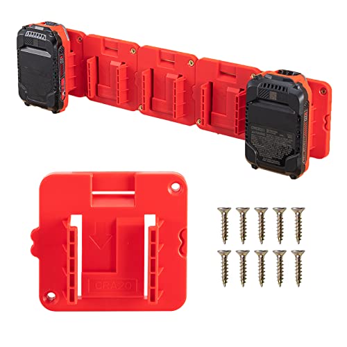 Battery Holder for Craftsman V20 20V Battery Wall Mount Battery Storage for Work Van, Shelf, Toolbox -5 Pack