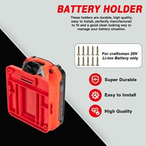 Battery Holder for Craftsman V20 20V Battery Wall Mount Battery Storage for Work Van, Shelf, Toolbox -5 Pack