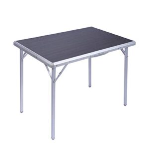 redcamp aluminum folding table for camping, lightweight portable picnic table with collapsible legs and handle, great for outdoor indoor, gray 3ft