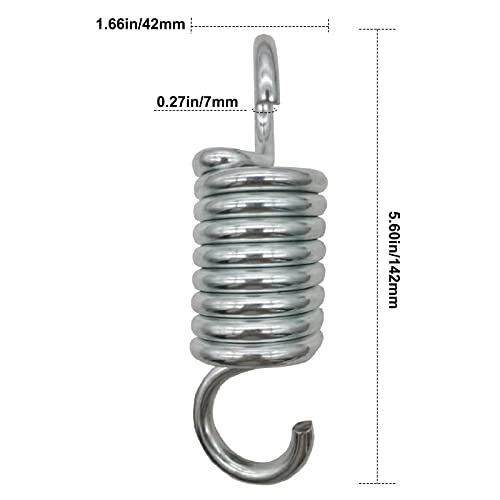 Hammock Chair Hanging Swing Spring - 700LB Capacity Hammock Spring for Hanging Basket Chairs Hammock and Porch Swings (Silver)