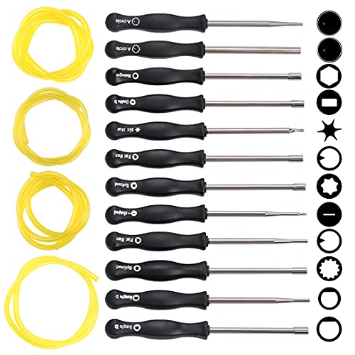 Buckbock 12 Pcs Carburetor Adjustment Tool Kit Fit for Common 2 Cycle Small Engine Compatible with Poulan MTD Troy-Bilt Trimmer Weed Eater Chainsaw with fuel lines