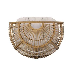 Christopher Knight Home Aimee Outdoor Wicker Teardrop Chair with Cushion, Beige, Light Brown