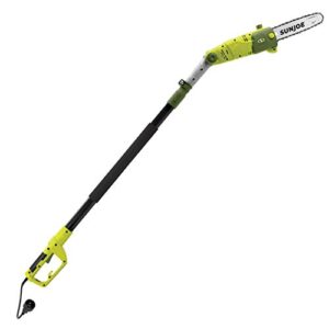 Sun Joe SWJ803E 10 inch 8.0 Amp Electric Multi-Angle Pole Chain Saw, Green & Joe SJH904E Multi-Angle Telescoping Convertible Electric Pole Hedge Trimmer | 19-Inch 4.5 -Amp