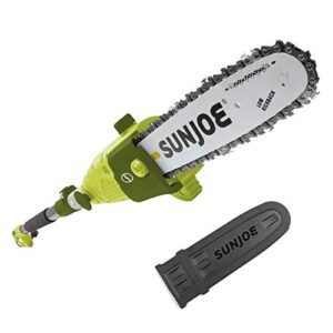 Sun Joe SWJ803E 10 inch 8.0 Amp Electric Multi-Angle Pole Chain Saw, Green & Joe SJH904E Multi-Angle Telescoping Convertible Electric Pole Hedge Trimmer | 19-Inch 4.5 -Amp