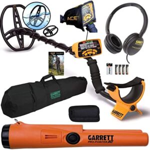 Garrett ACE 400 Metal Detector with Waterproof Coil Pro-Pointer at and Carry Bag