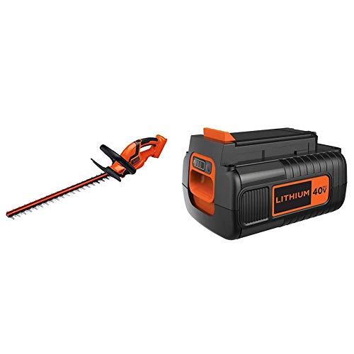 BLACK+DECKER 40V MAX Cordless Hedge Trimmer with Battery, 2.0-Ah (LHT2436B & LBX2040)