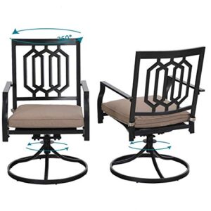 MFSTUDIO Outdoor Swivel Chairs Set of 2, Iron Metal Patio Dining Chairs with Cushion,Furniture Sets for Garden Backyard Rocker Chairs…