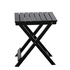 B&Z KD-40B Small Side Table Wood Square Portable Folding Plant Stand, End Table 18'' Tall (Black)