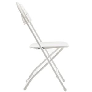 BTEXPERT White Plastic Folding Steel Frame Commercial High Capacity Event Chair Lightweight Wedding Party Set of 2