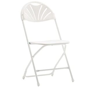 BTEXPERT White Plastic Folding Steel Frame Commercial High Capacity Event Chair Lightweight Wedding Party Set of 2