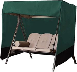swing cover 3 seater outdoor swing covers for outdoor furniture patio swing cover durable hammock outdoor swing glider cover 87x49x67 inches all weather protection (green)