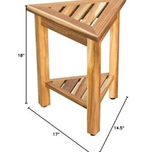 EcoDecors ED977 Flexi Corner Shower Stool, Natural