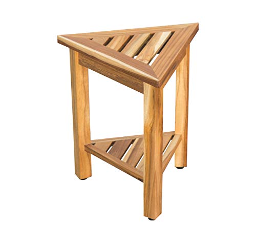 EcoDecors ED977 Flexi Corner Shower Stool, Natural