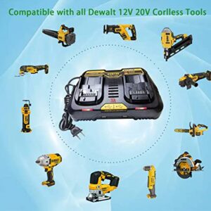 Replace Dewalt 20v Dual Battery Charger DCB102 Compatible with Dewalt Charger DCB112 DCB115 DCB118 to Charge 20V 60V 12V Dewalt Battery DCB201 DCB204 DCB203 DCB606-2 DCB609-2...