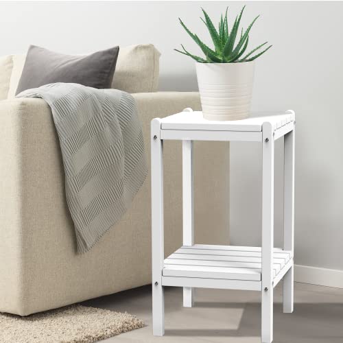 realife Outdoor Adirondack Side Table, Rectangular End Table for Patio, Garden, Porch, Pool and Indoor, White