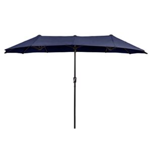 sophia & william 13ft double-sided patio umbrella, large twin umbrella, outdoor umbrella, navy