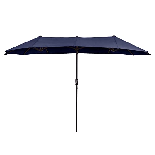 Sophia & William 13ft Double-sided Patio Umbrella, Large Twin Umbrella, Outdoor Umbrella, Navy
