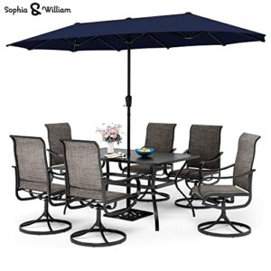 Sophia & William 13ft Double-sided Patio Umbrella, Large Twin Umbrella, Outdoor Umbrella, Navy