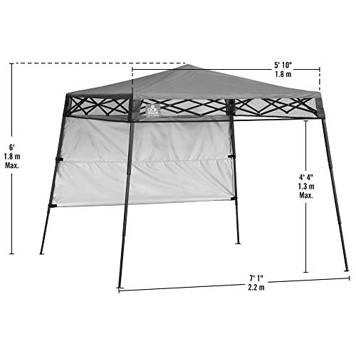 Quik Shade Go Hybrid 6' x 6' Sun Protection Pop-Up Compact and Lightweight 7' x 7' Base Slant Leg Backpack Canopy